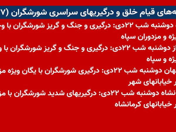 شعله‌های قیام خلق و درگیریهای سراسری شورشگران&nbsp;(۸۷)